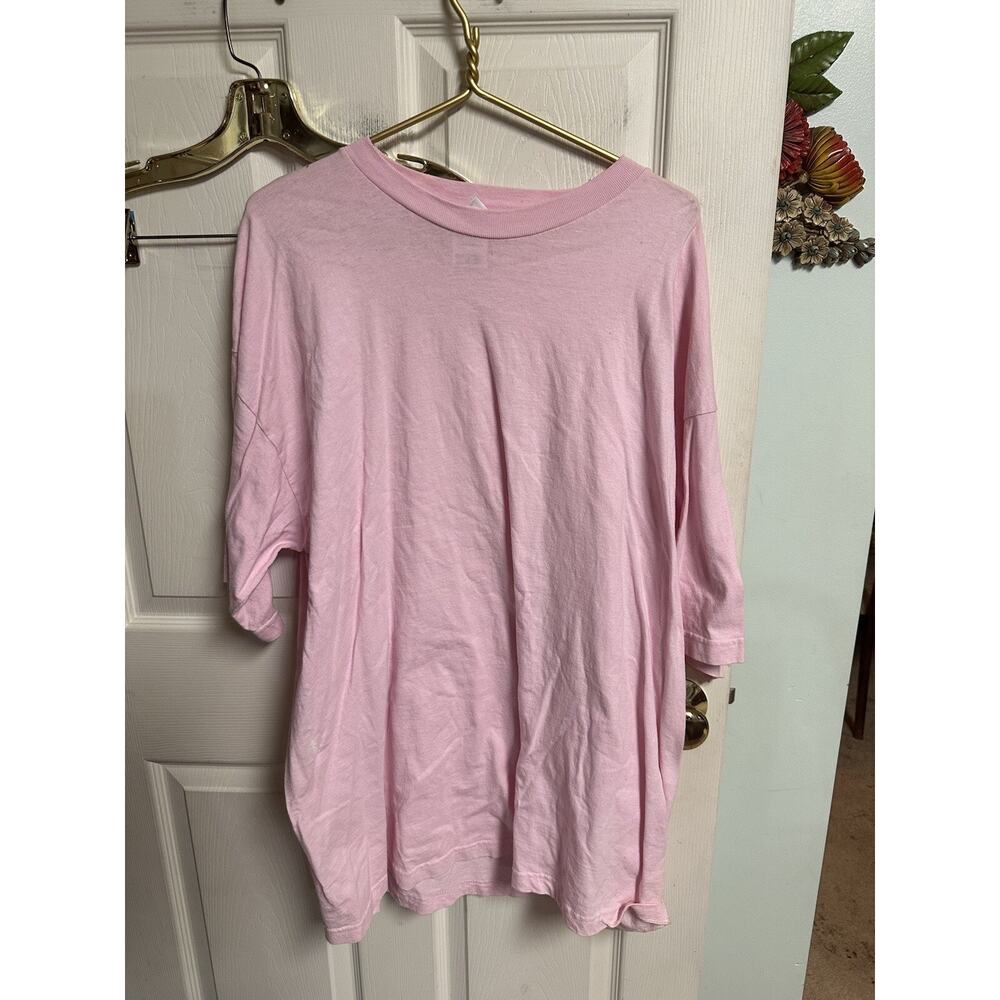 VNT 90s Foot Locker Blank Plain T Shirt Faded Pink Size 3xl Distressed 52 Chest
